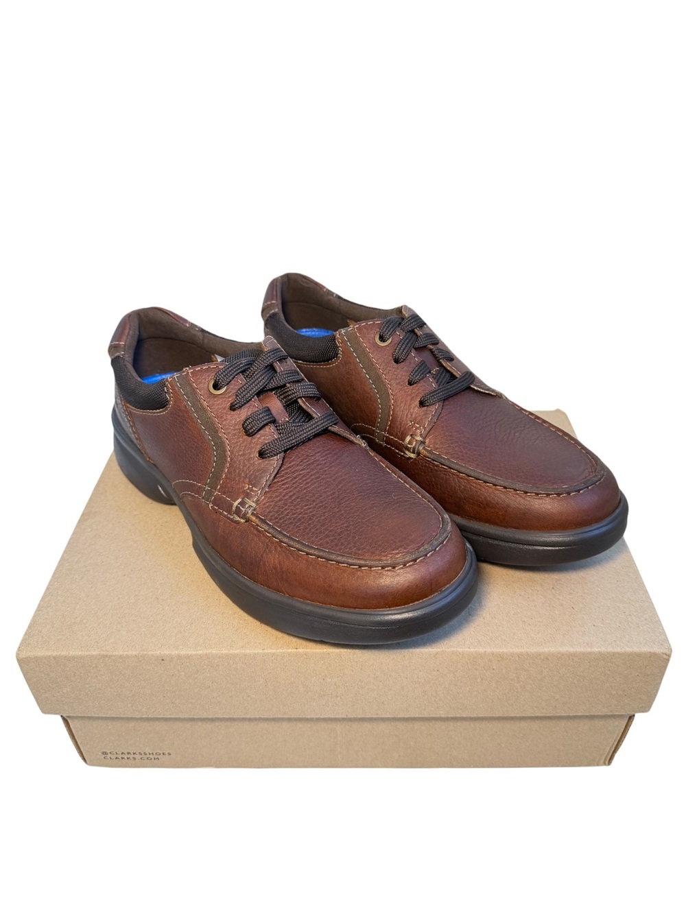 Clark’s Bradley Vibe Tumbled Leather Oxford | Brown | Size 7.5 | New In Box